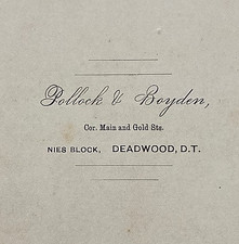 ORIGINAL  WILD WEST  DEADWOOD DAKOTA TERRITORY - CABINET CARD PHOTO 1879-1886. picture