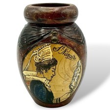 Vtg Saint-Nazaire TOBACCO JAR Humidor Breton Folk Art Souvenir 20th Century EUC picture