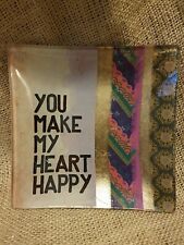 New 4.5” Trinket tray jewelry dish YOU MAKE MY HEART HAPPY picture