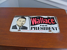 Vintage 60's's George Wallace For President Metal License Plate picture