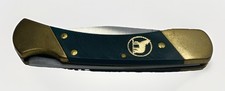 Vtg Colonial USA Green Handle Lockback With Sheath picture