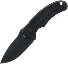 Schrade Wolverine Mini Smooth Black G10 65Mn Steel Fixed Blade Knife 1182519 picture