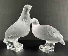 Lalique Crystal Quail Partridge Birds Pair Figuerines Perdrix Debout Inquiete picture