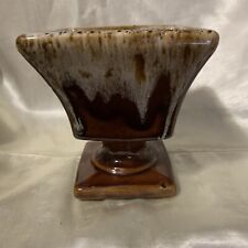 Planter Vintage Brown  Drip Glaze  Pedestal  Planter 4.5