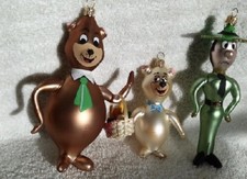 CARTOON NETWORK HANNA BARBERA YOGI BEAR blown glass Christmas ornaments ITALY picture