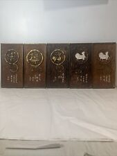 Five Vintage Taiwanese Hand Made Wooden Carvings picture