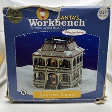 2003 Santa's Workbench Victorian Series RIVERVIEW MANOR Christmas Village Light picture