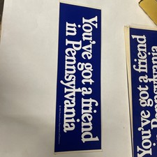 You’ve Got A Friend In Pennsylvania Souvenir Car Bumper Sticker 1981 Rare NOS picture