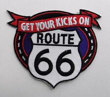 GET YOUR KICKS ON ROUTE 66 HIGHWAY EMBROIDERED PATCH 3.5 INCHES picture
