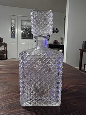 Vintage 1960s Diamond Accented Glass Decanter picture