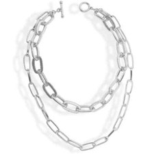 Elongated link layered necklace picture