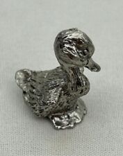 Vintage Fine Pewter Miniature Figure Figurine Collectible Duck Mallard Bird picture