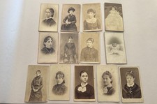 23 Antique Cabinet Portraits 4”x2.5” 1880's CDV’s  Women Babies Men Families picture