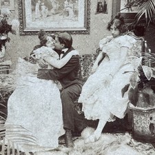 Partiality Romantic Couple Stereoview Strohmeyer & Wyman 1897 Victorian picture