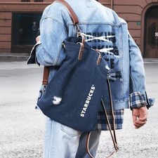 New Starbucks 2026 Star Coffee Series Tote Bag Dual-shoulder Backpack Dark blue picture