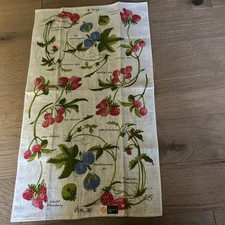 VTG MCM NWT Vera Neumann Linen Towel Fruit Cherries Strawberries Figs Kitchen picture