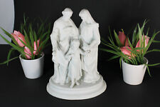 Antique french bisque porcelain holy family group statue religious Rare picture