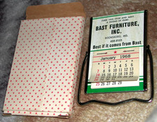 VINTAGE 1968 BAST FURNITURE CALENDAR MIRROR BOONSBORO MD picture