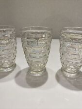 FEDERAL GLASColonial Iridescent Flat Tumbler 4.75” Set of 3 Glasses Vintage IA B picture