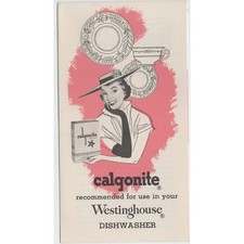 Vintage 1950s Calgonite Advertising Brochure Westinghouse Dishwasher Pink picture