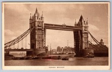 Tower Bridge London England Postcard Raphael Tuck Sepia KGVI Posted to USA picture