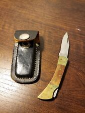 Vintage Pakistan Folding Hunting Knife and Sheath picture