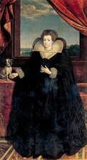 Oil female portrait noblelady Elizabeth of France by Frans Pourbus Prado canvas picture