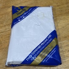 VTG Danville No Iron White 2 Pillowcases 20x30in Cotton/Poly NOS picture