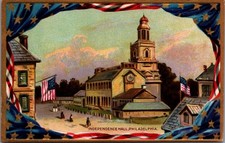 1909 Independence Hall Philadelphia Tuck's Postcard Patriotic Flag Border picture