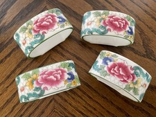 Royal Doulton Floradora Green 4 Napkin Rings picture