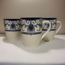 Queens The Royal Palaces Mug Set of 4 Made in England Transferware Heraldic picture