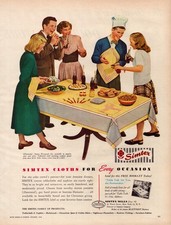 1948 Simtex Tablecloths Vintage Print Ad Buffet Dinner Party Barbeque BBQ Cola picture