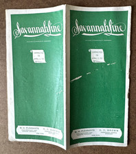 Vintage April 1912 Savannah Line Steamship Timetable Brochure cabin plans map picture