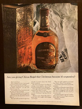 1954 Chivas Regal whiskey gift bottle for holidays vintage Time Mag ad picture