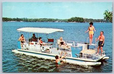 K36/ Boat Postcard Riviera Cruiser Pontton Boat Columbia City Indiana 507 picture