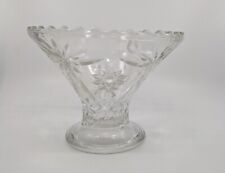 Vintage Pedestal Cut Glass Crystal Candy Dish Sunburst picture