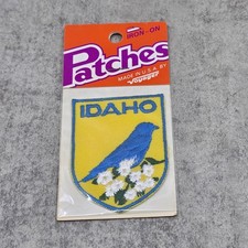 NIP Vintage Idaho Mountain Bluebird Syringa Flower Patch Voyager Iron-on NOS USA picture