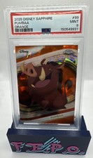 2025 Topps Chrome Disney Sapphire Orange Lion King’s Pumbaa 16/25 PSA 9 picture
