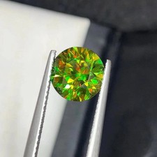 5.20 Ct+ Natural Full Fire Sphene Titanite Round Cut Certified Loose Gemstone picture