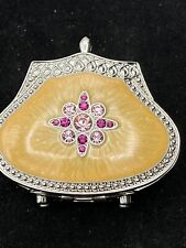 Partylite Purse Shape Tealight Holder Compact Mirrored Rhinestone Jewel Retired picture