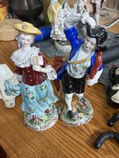 Courting pair— Richard Klemm—Dresden Porcelain. Handpainted Exvellent Condition picture