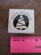 Merry Christmas Tree Stamp Inkadinkado Vtge Crafting Stamper Collectible UNUSED picture