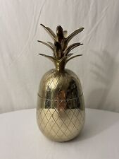 Vintage Large Solid Brass Pineapple Container Hollywood Regency Style - India picture