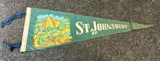 Vintage St. Johnsbury, Vermont” Felt Pennant 1950’s 7”x17”🔥 picture