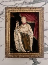 Rare Antique 18th  Century Devotional Christian Shadow Box Art Reliquary 11” picture