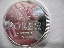 1 OZ.999 PURE SILVER  NEW  DETAILED STACKABLE  POKER CARD GUARD COIN BOXED +GOLD picture