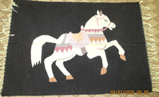 PRE 1950'S~NAVAJO BLANKET/RUG & A HORSE ON IT~48
