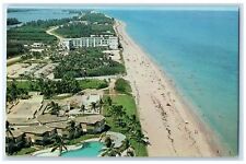 c1950's Aerial View Of Lantana Beach La Coquill Club Lantana Florida FL Postcard picture