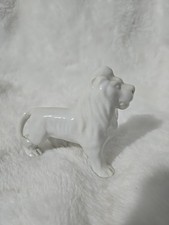 Vintage White Porcelain Lion Figurine 5.25 In Long picture
