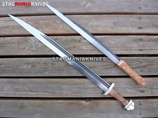2 PCS Hand Forged Carbon Steel Hunting Seax Sword , Viking Valhalla Sword picture